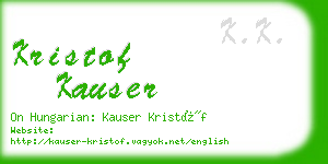 kristof kauser business card